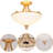 Gold Semi-flush Mount Light, White Frosted Glass, 4 Warm Bulbs Included