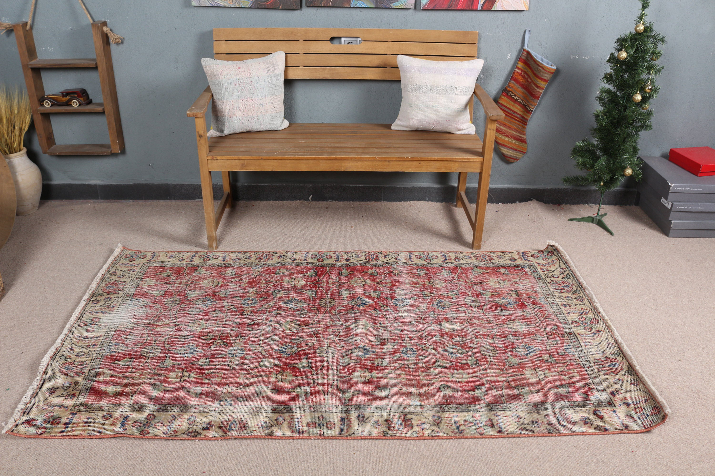 Bungalow Rose Authentic Bohemian Decor In Red Floral Design Features A ...
