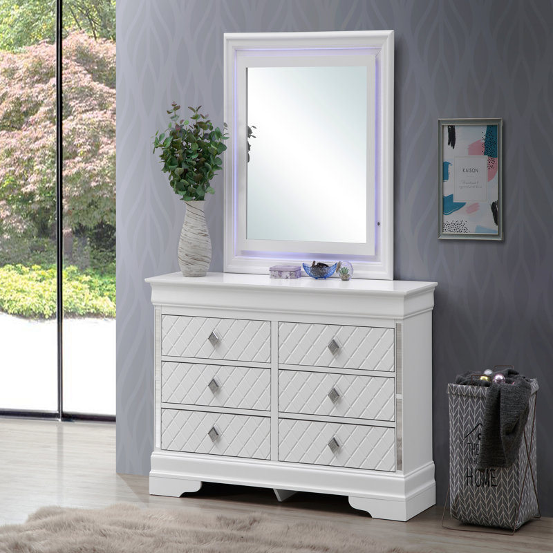 59.05'' W 6 - Drawer Dresser, White