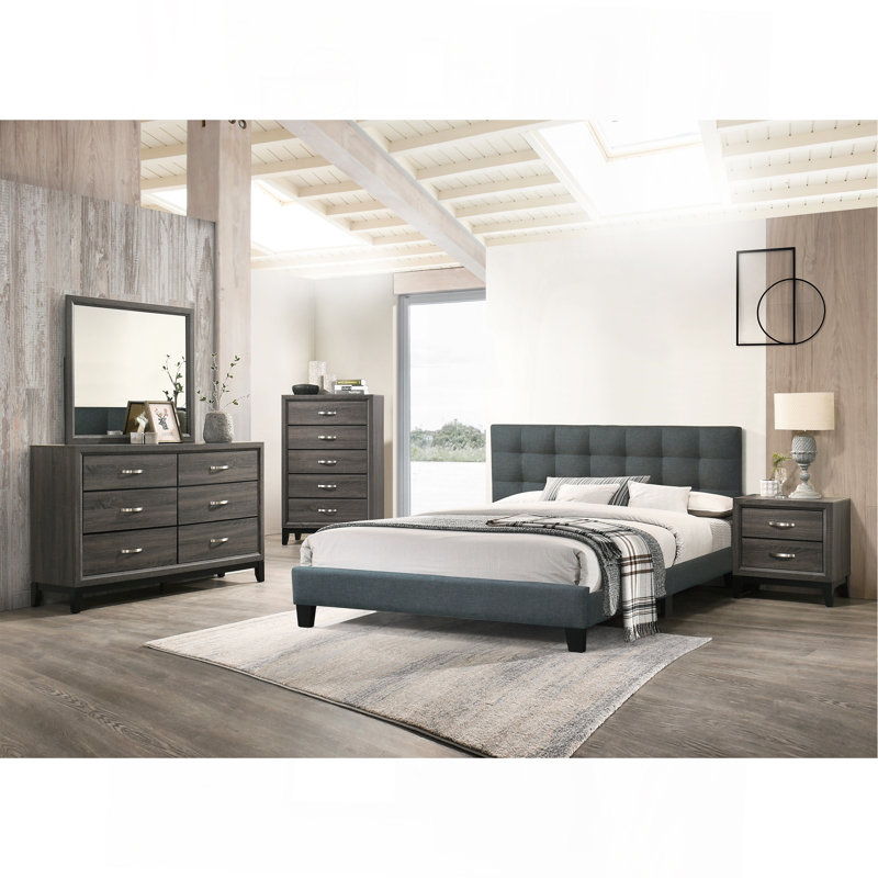 Mobilier de chambre à coucher moderne 1pc, Lit double