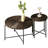 2 Table Collection - Dark Walnut, Waterproof , , Metal Legs Distressed Cylindrical Design Coffee And End Walnut Color, & Stable-768017597