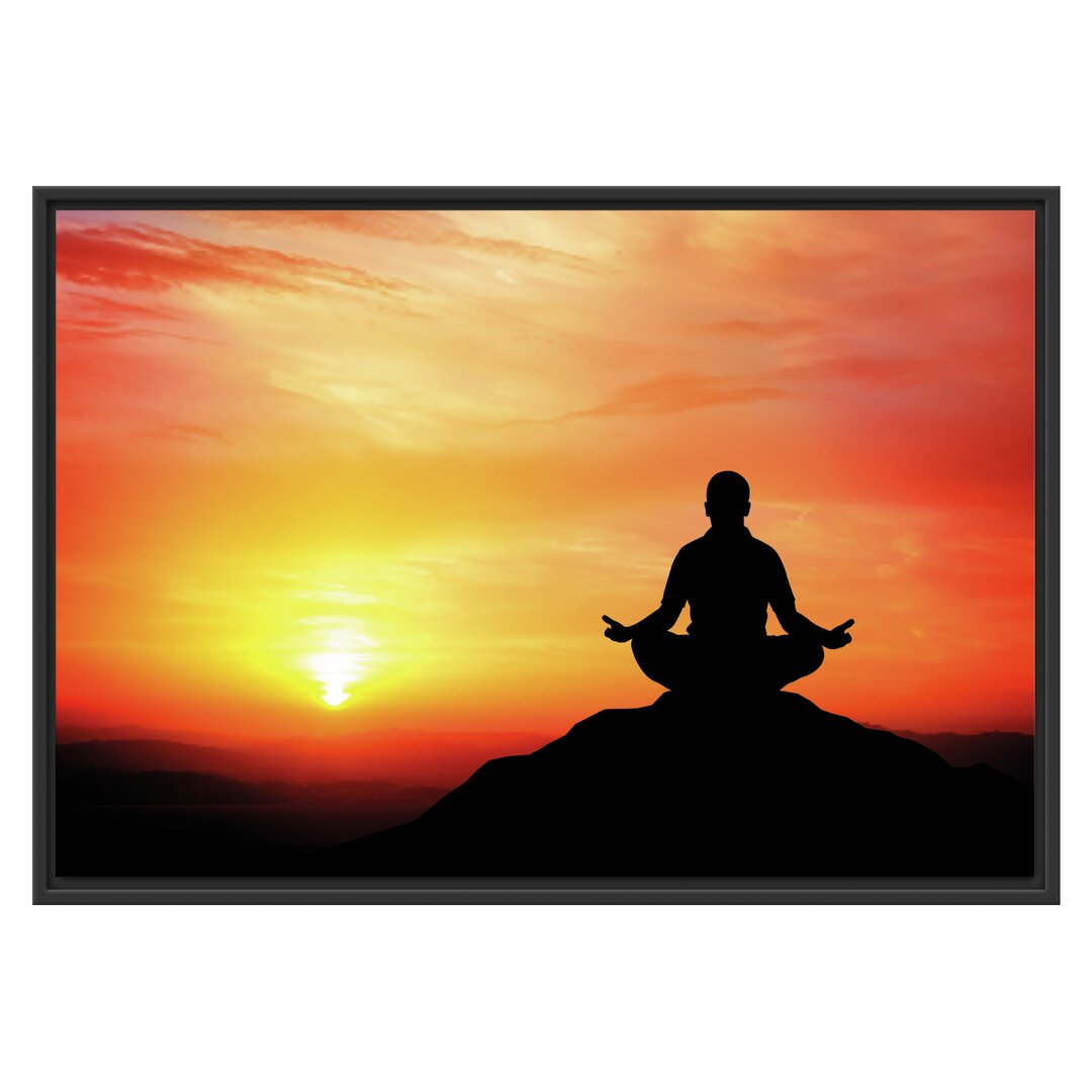 Gerahmtes Wandbild MeditationSonnenuntergang