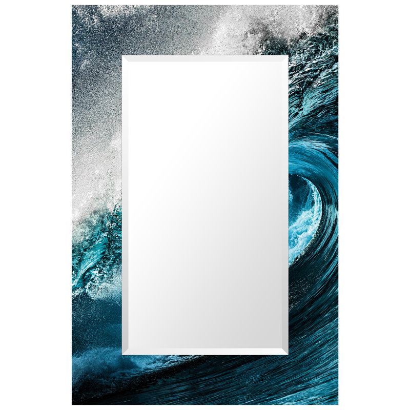 Glass Frame Rectangle Wall Mirror, 48" x 32"
