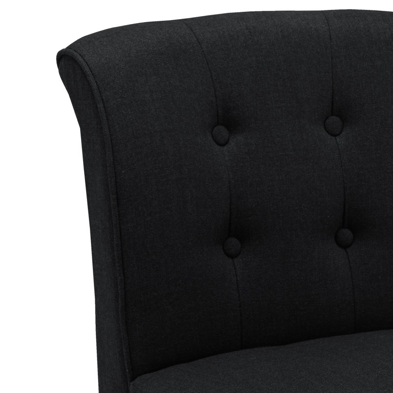 Black Performance Fabric Swivel Counter Stools with Nail Head Trim