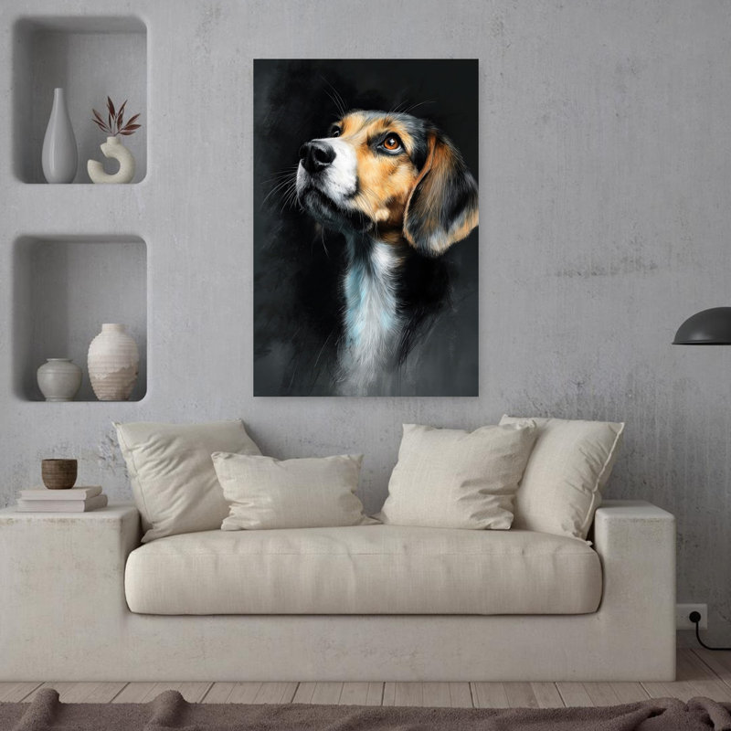 Beagle Dog Contemporary Dog Animal, art mural, H 36 po x l 24 po