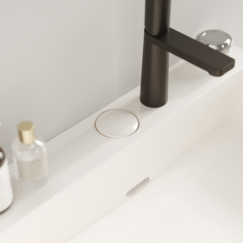 Meuble-lavabo autoportant avec lavabo en céramique, Noir, noir, noir, noir, Blanc