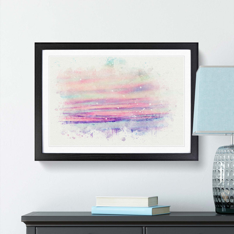 Pastel Sky in Abstract - Framed Print, 48cm H x 65cm W x 2cm D, Black Framed