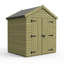 Total Sheds 7ft x 4ft Apex Garden Shed - Double Door - No Windows - Pressure Treated Timber - UK Manufactured