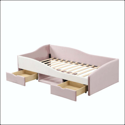 Twin Upholstered Daybed with Storage Drawers