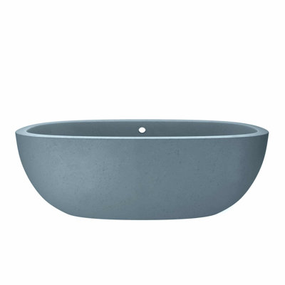 Avalon NativeStone Concrete Freestanding Oval Soaking Bathtub