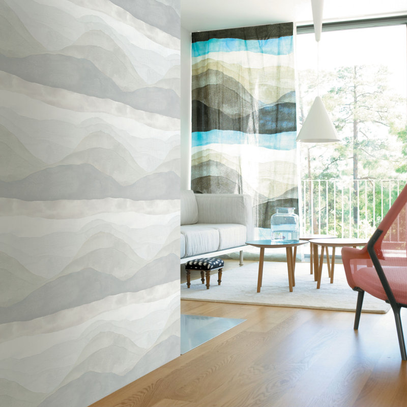 Joiku Abstract Paper/Non-Woven Wallpaper Roll by Aino-Maija Metsola, Oyster