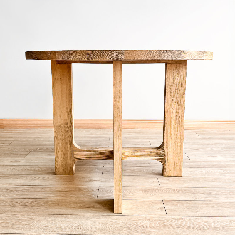 Harlow Round Solid Wood Dining Table, 30"H x 52"L x 52"W