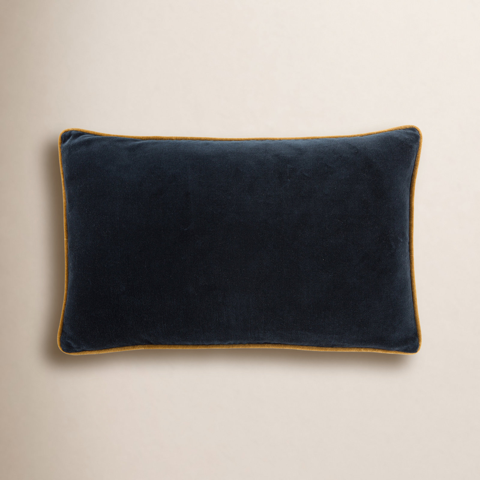 Amory Cotton Lumbar Throw Pillow, Down, Navy