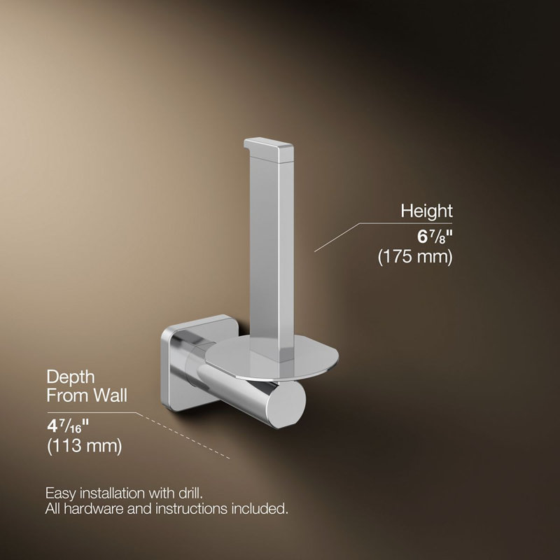 Parallel Vertical Toilet Paper Holder, Polished Chrome