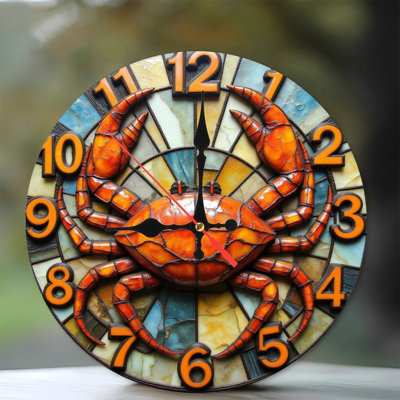 Horloge murale 10 po en MDF rond avec mouvement à quartz silencieux et crochet sans perceuse (piles AA non incluses)