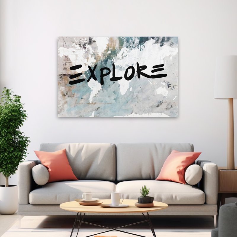 Explorez la carte du monde neutre - Sid29376 Sid29377 Abstrait noir, H 60 po x l 40 po