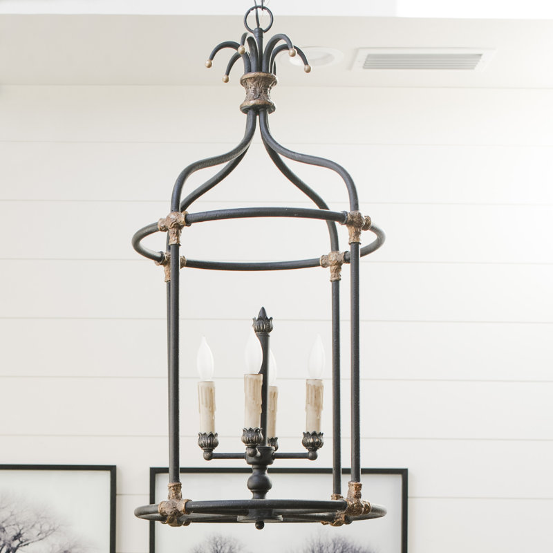 Lustre rectangulaire lanterne 4 lumières Steinmetz