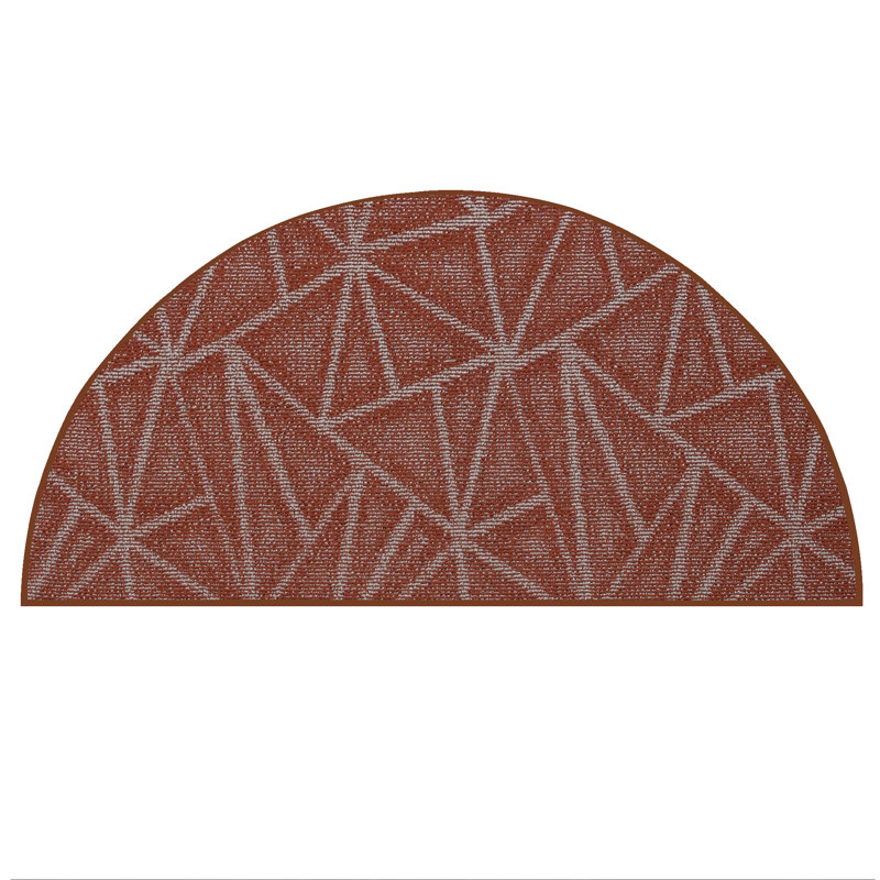 Tapis rouille en nylon tissé à la machine Bowin, Demi-cercle 42 po x 84 po
