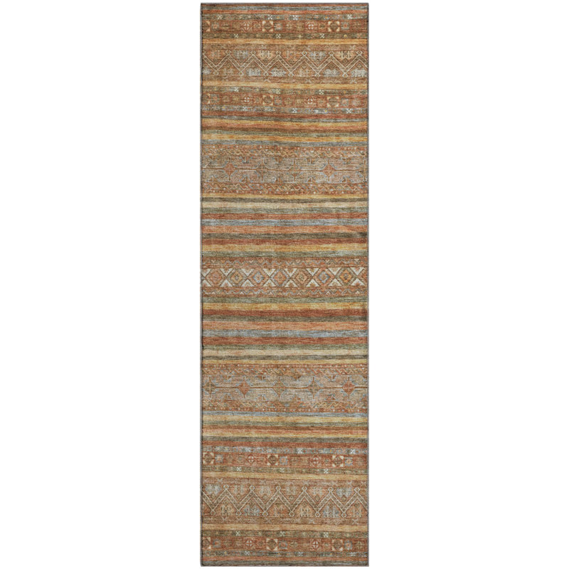 Premium Machine Washable Lampkins AMF1644 Stripes Rug, Runner 2'3" x 7'6"
