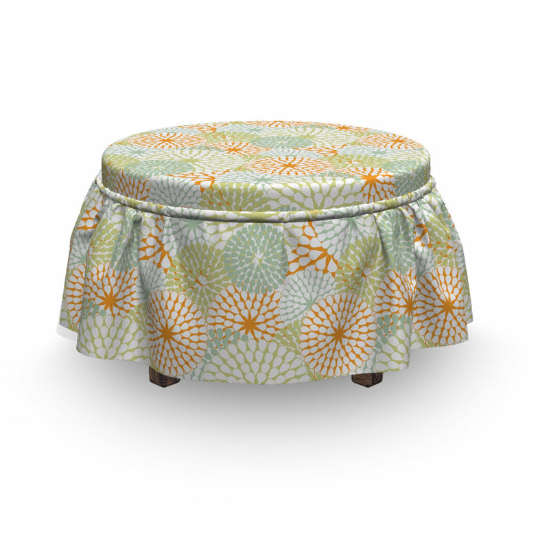 Housse pour repose-pieds abstract fleurs
