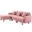 Canapé 3 places en tissu bouclé rose en forme de L convertible, rembourrage de ressort élégant incurvé, amovible et dense pour le confort-684769656