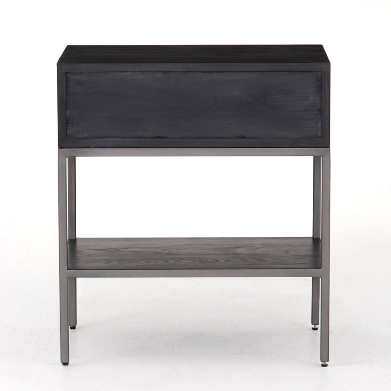 Trey 1 - Drawer Nightstand, Black Wash