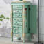 Armoire à bijoux verte verte + bois manufacturé + métaux