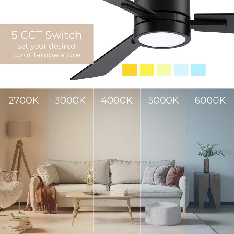 Bali Smart 5-Blade 52in Ceiling Fan 2700K-6000K CCT Selectable LED Light Kit with Remote Control and Hardware with Reversible Blades in Weathered Wood or Works With iOS or Android App