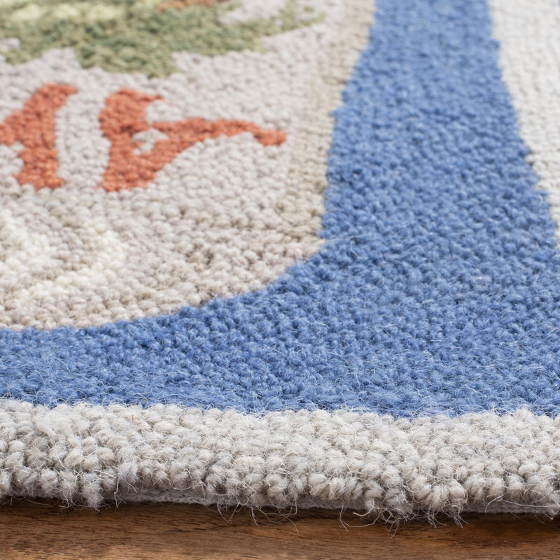 Tapis géométrique en laine crocheté à la main Kinchen, Rectangle 9 pi x 12 pi