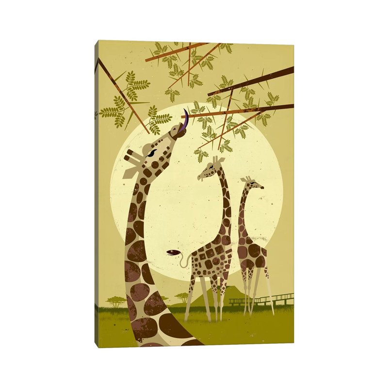 Giraffes by Dieter Braun - Print on Canvas, Wrapped Canvas, 20.32 cm H x 30.48 cm W
