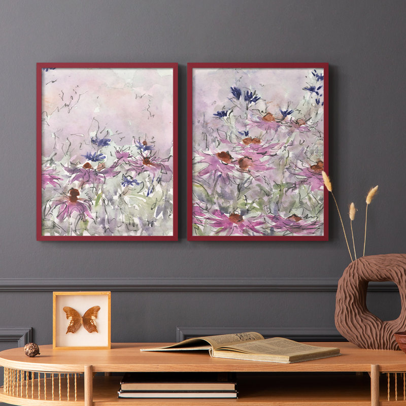 Impression florale I-Premium de Floral Entertainment - prête à être accrochée - aucun clou requis - aucun clou requis, Rouge