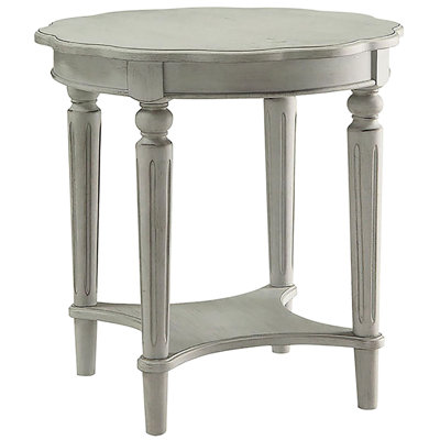 Table d'appoint ronde en ardoise antique avec tablette de rangement inférieure, charmante table ouverte et boîte