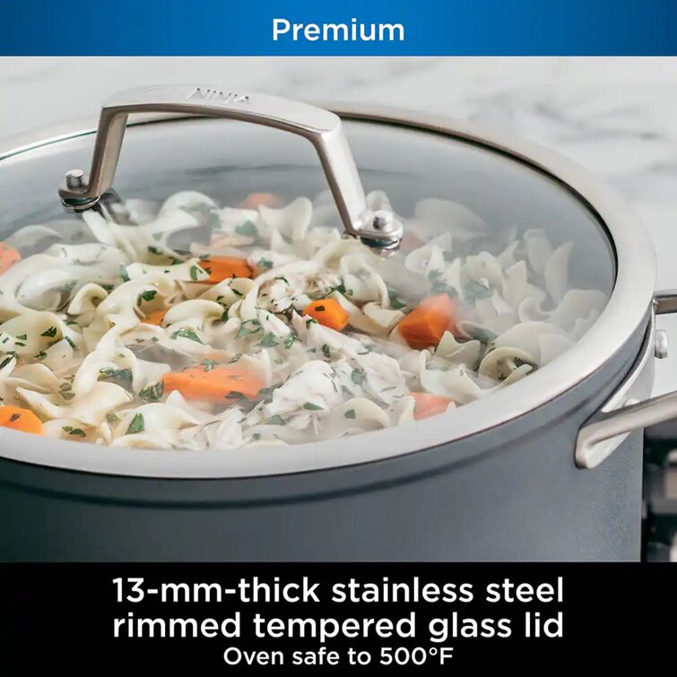 Ninja C50480 Foodi NeverStick Premium 8-Quart Stock Pot with Glass Lid