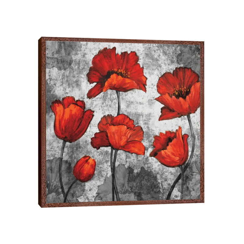Evening Red I by Brian Francis - Floater Frame Print on Canvas, 93.98 cm H x 93.98 cm W, Brown Framed