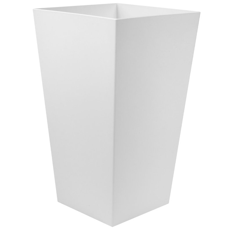 Finley Modern Recycled Plastic Indoor/Outdoor Square Vertical Planter, 20"H x 11.5"W x 11.5"D, White