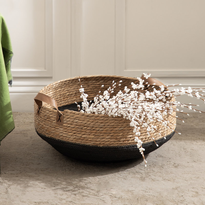 Panier de rangement rond en ruppie maritime