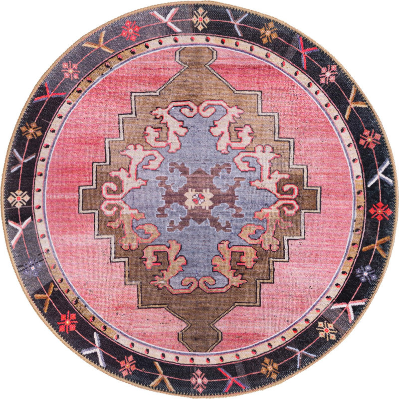 Oppie Oriental Indoor Rug, Round 7'7"