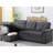 84'' Dark Gray Linen Reversible Sleeper Sectional Sofa With Storage Chaise​-1299586339-1299586336