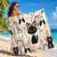 1 pièce de serviette de plage pour chat mignonne, avec des chats adorables avec des arcs et des fleurs, style art aquarelle. Grande microfibre pour piscine, voyage, unisexe.