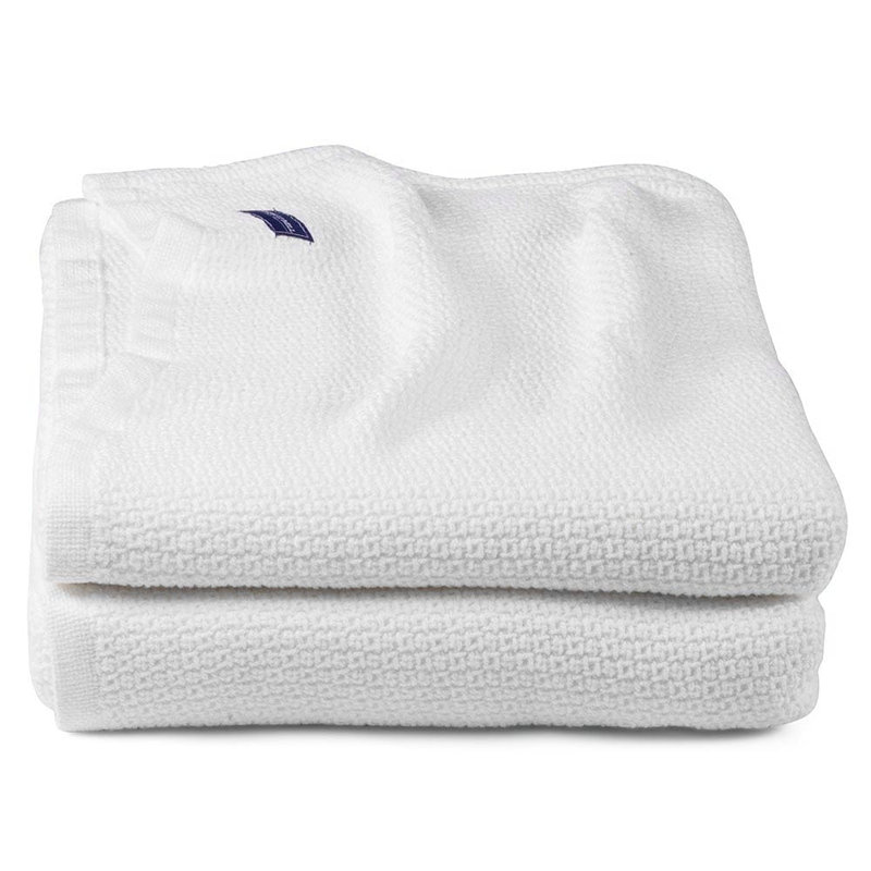 Edgecomb Cotton Blanket, 72" x 96", White