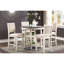 Table à hauteur de comptoir style transitionnel, fini brun et blanc antique, 2 tablettes, placage et bois d'ingénierie, 4 salles à manger blanches, transitionnel, présentoir pour 4 personnes