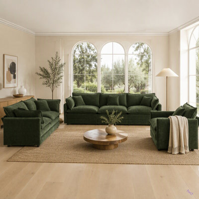 Canapé moderne, canapé modulaire à assise très profonde 3 pièces pour salon, canapé surdimensionné, canapé 3 places, causeuse et canapé simple, chenille
