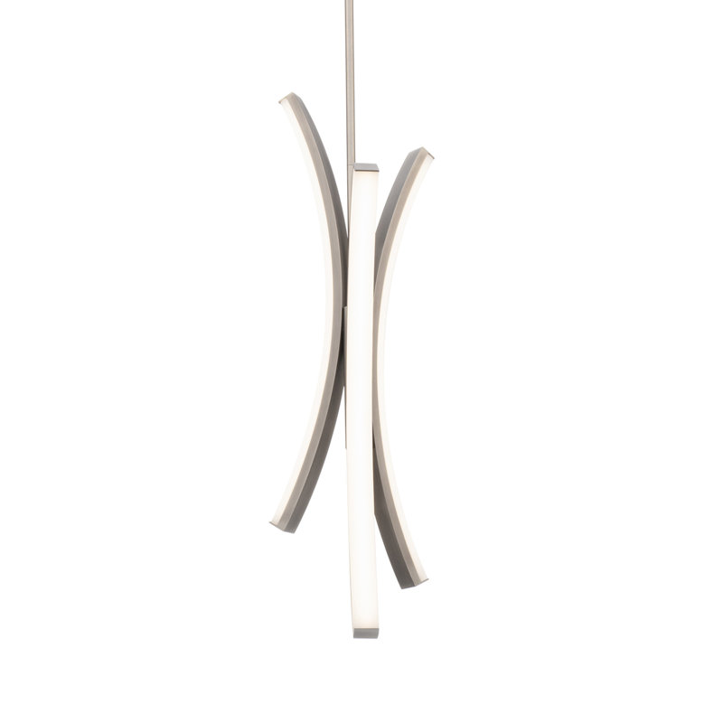 Luminaire suspendu à intensité variable Tusk, Nickel brossé, 3000 K