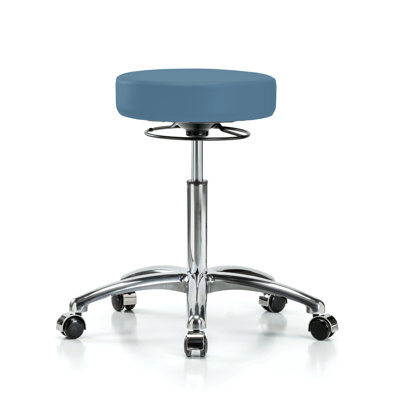 PERCH Chrome 360 Degree Height Adjustable Swivel Stool | Medium Bench Height 20.5-28"