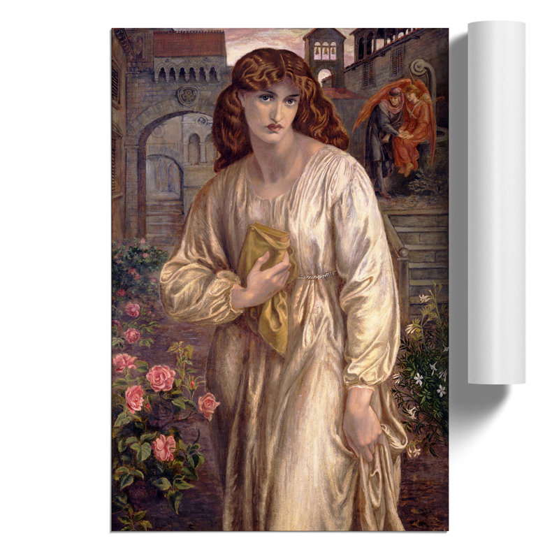 Salutation Of Beatrice by Dante Gabriel Rossetti - No Frame Painting, 59cm H x 42cm W x 0.1cm D