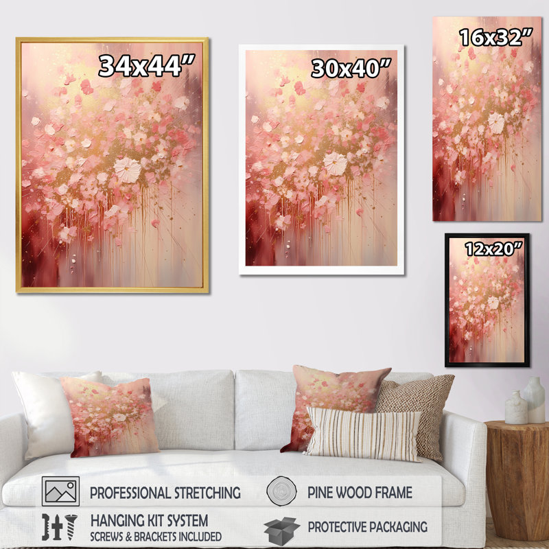 Festival of Pink Fireworks, reproduction d'art sur toile, Toile tendue, H 32 po x l 24 po x P 1 po