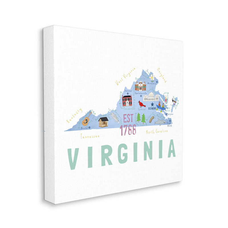 Impression sur toile «Virginia State» par Carla Daly, H 24 po x l 24 po x P 1,5 po