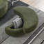 Fauteuil club en tissu avec pieds en bois-546751632