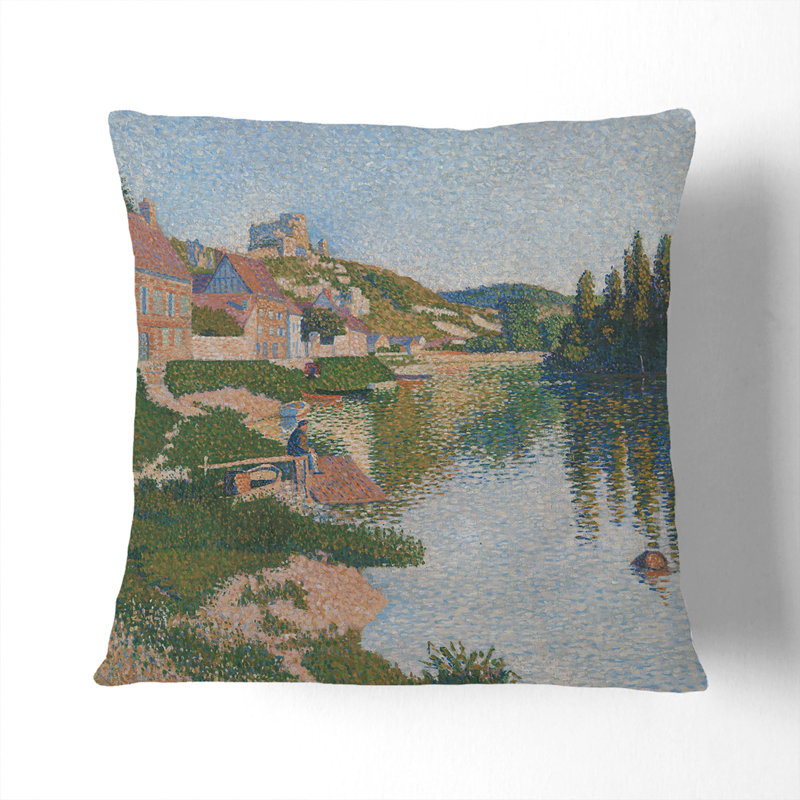 Les Andelys By Paul Signac Square Throw Cushion, 55cm H x 55cm W x 20cm D