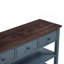 Console rétro avec deux tablettes ouvertes, structure et pieds en bois de pin massif-98550759-129860968